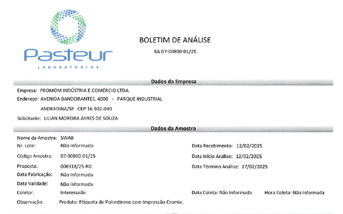 Pasteur - Análise Microbiológica
